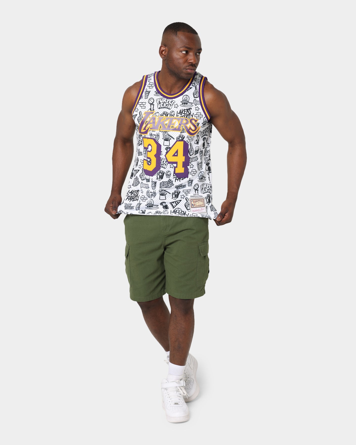 1996 Los Angeles Lakers Shaquille O'Neal #34 Doodle Swingman Jersey slider