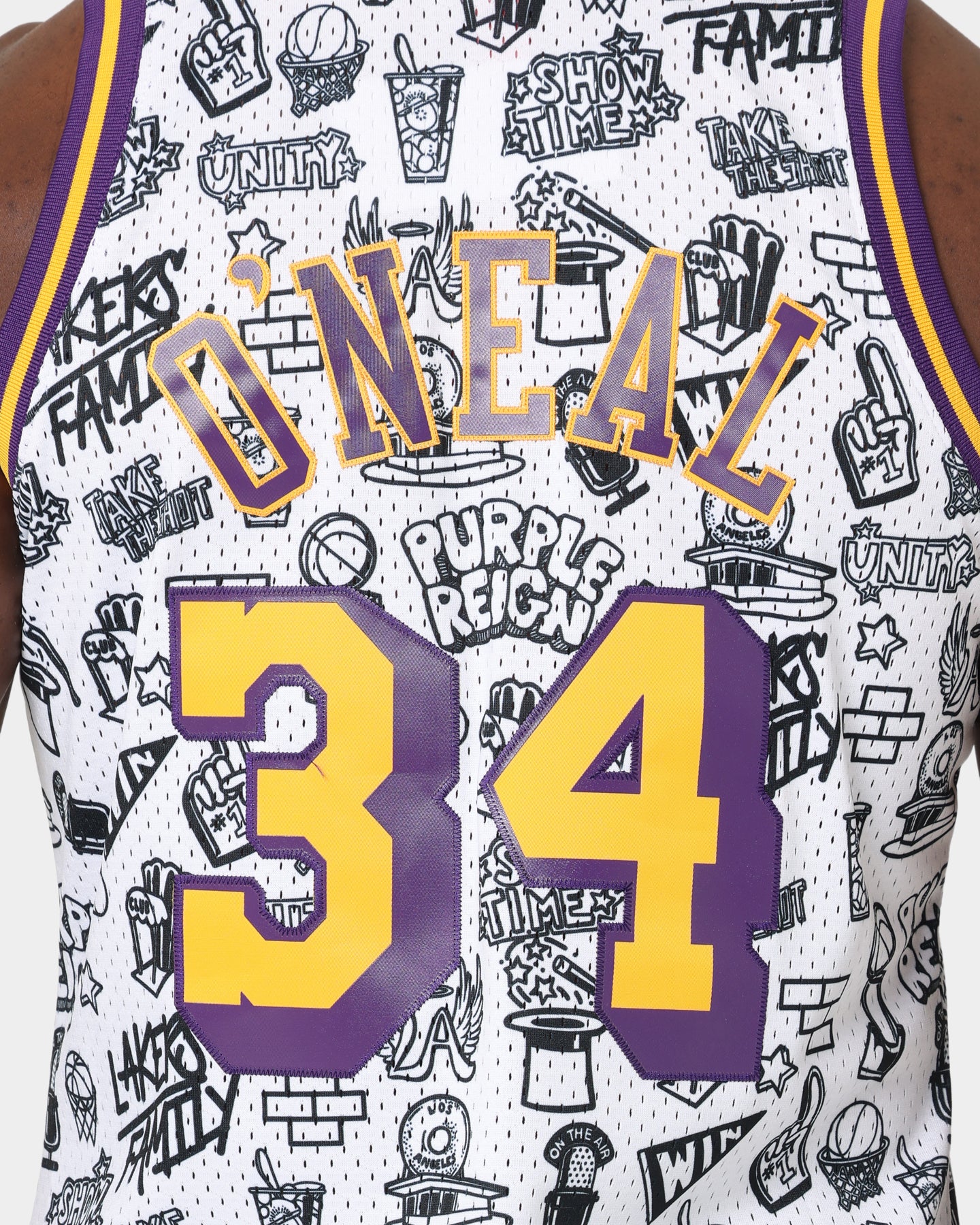 1996 Los Angeles Lakers Shaquille O'Neal #34 Doodle Swingman Jersey slider