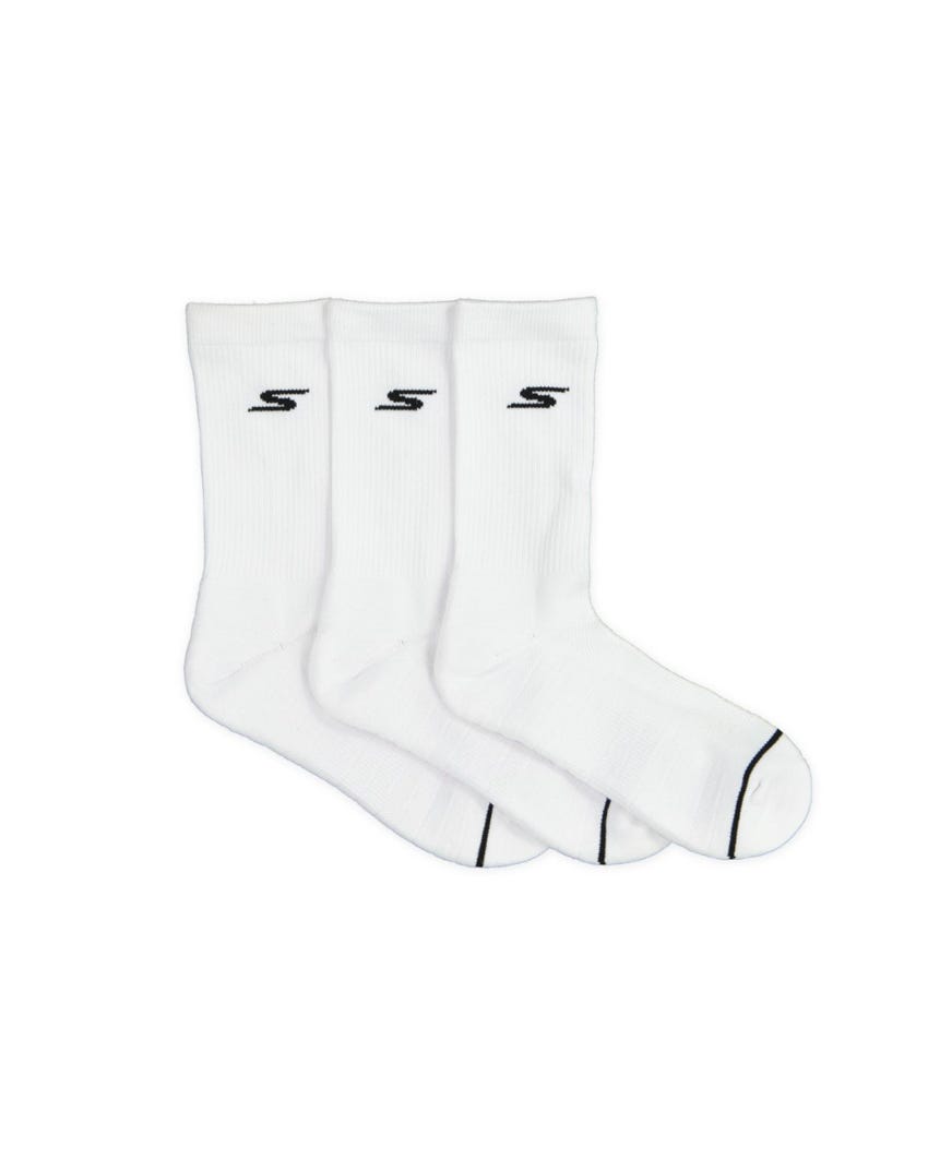 3pk 1/2 Terry Crew Socks - WHITE TRADITIONAL slider