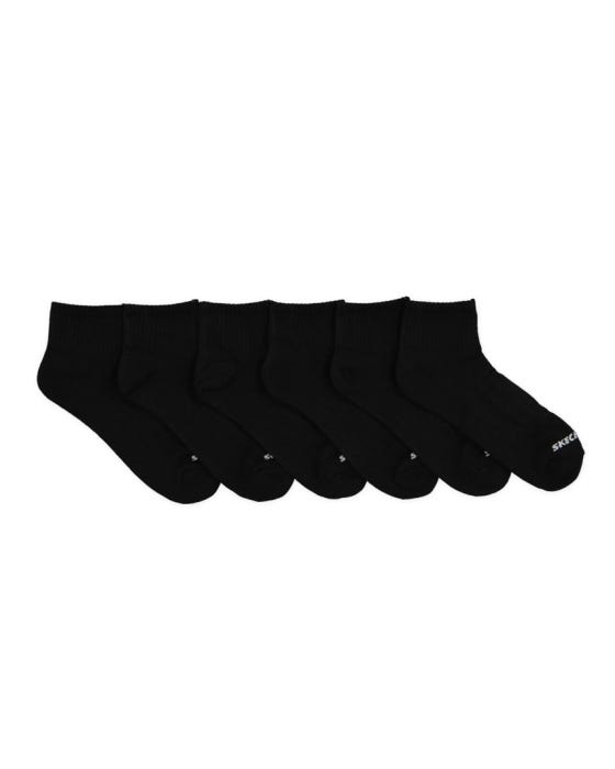 3pk 1/2 Terry Ribbed Crew Socks - BLACK slider