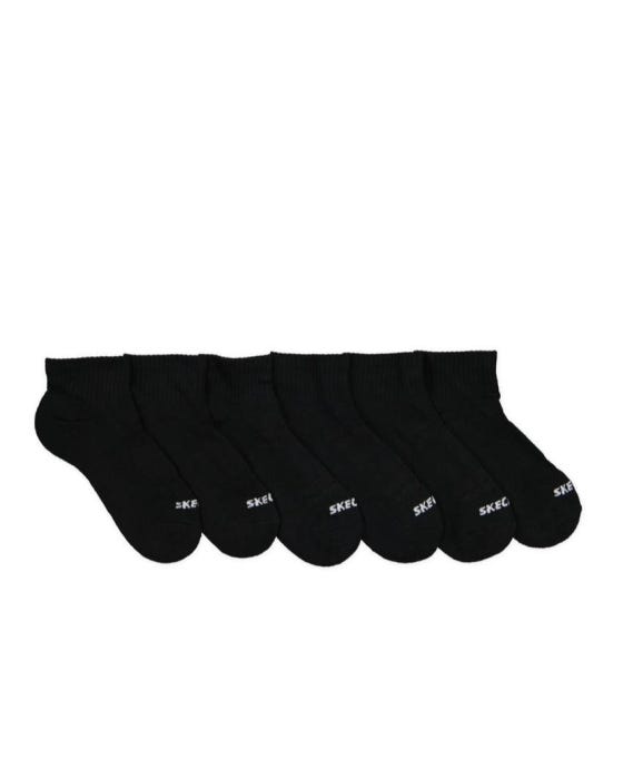 3pk 1/2 Terry Ribbed Crew Socks - BLACK slider