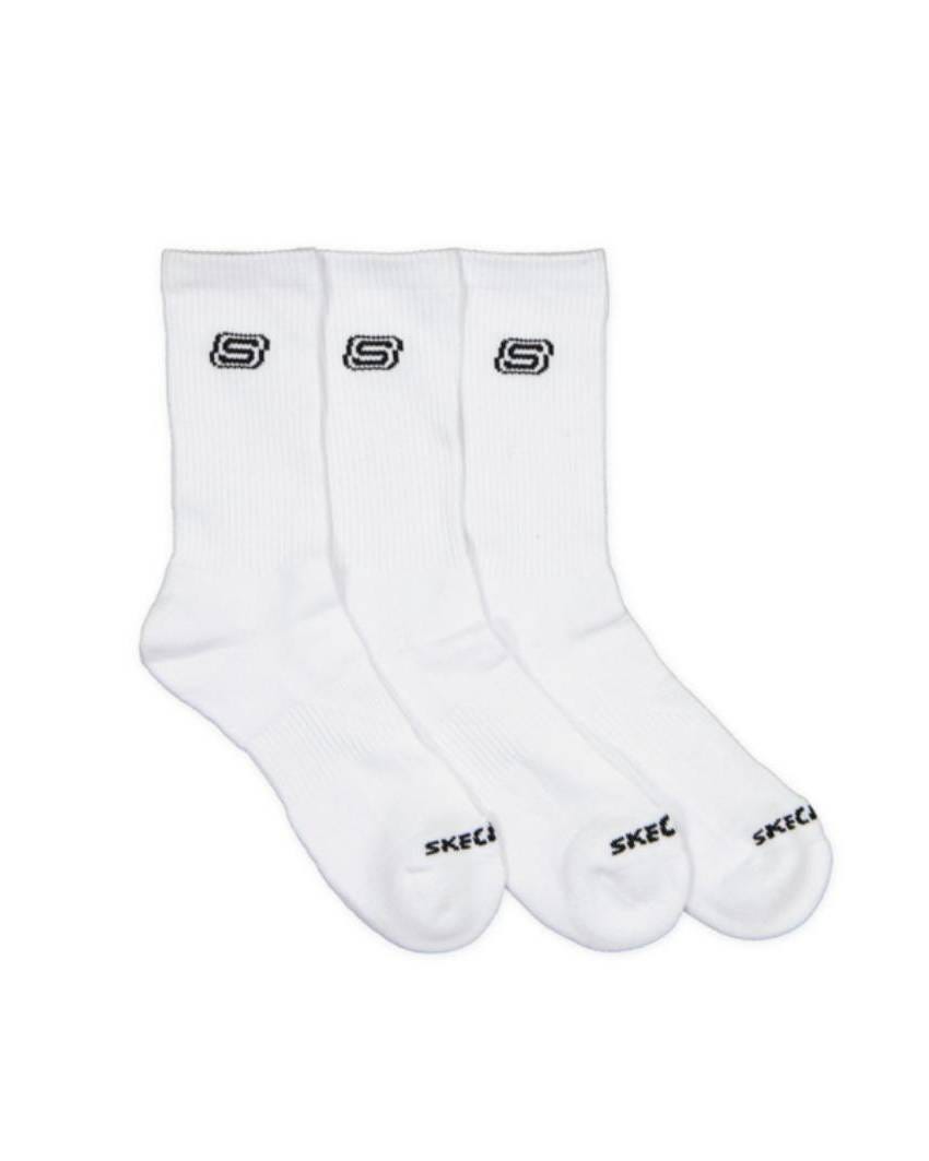 3pk 1/2 Terry Ribbed Crew Socks - WHITE TRADITIONAL slider