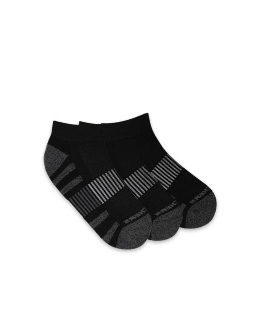 3pk Extended Terry Qtr Crew Socks - BLACK slider