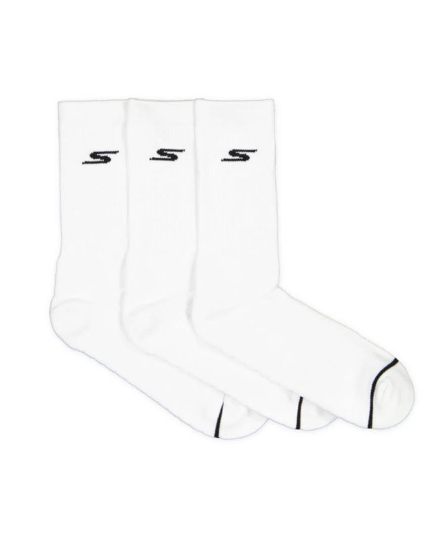 3pk Half Terry Crew Socks - WHITE TRADITIONAL slider