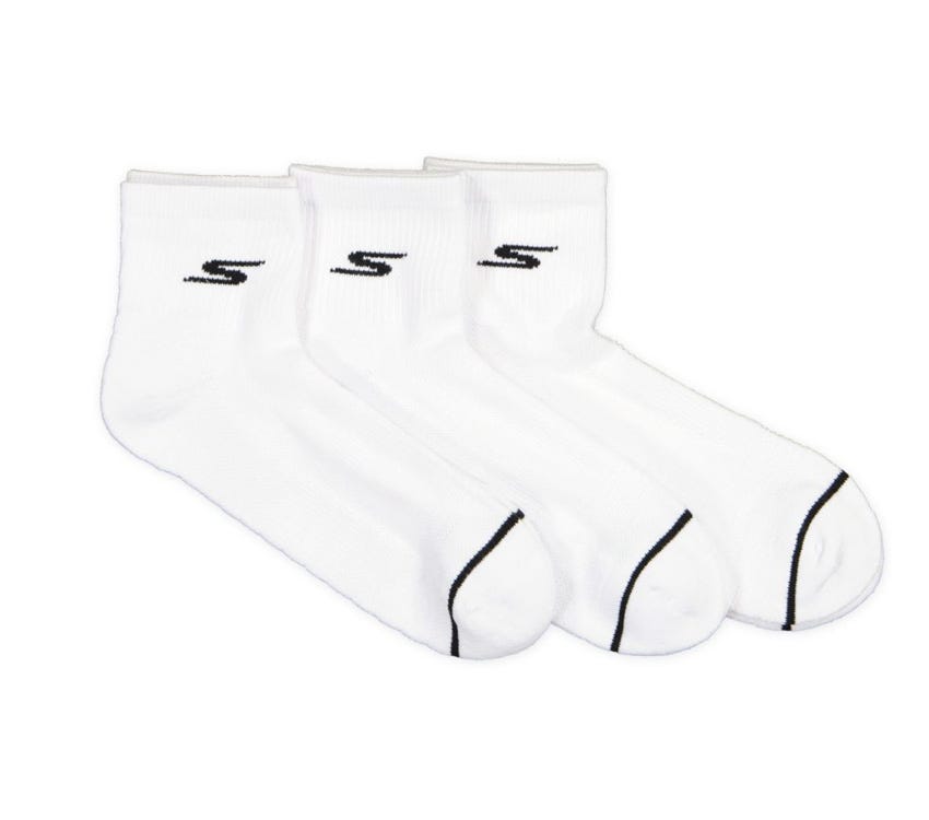 3pk Half Terry Premium Peformance Quarter - WHITE slider