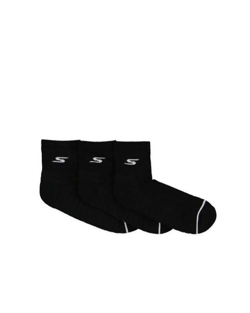 3pk Half Terry Quarter Crew Socks - BLACK slider