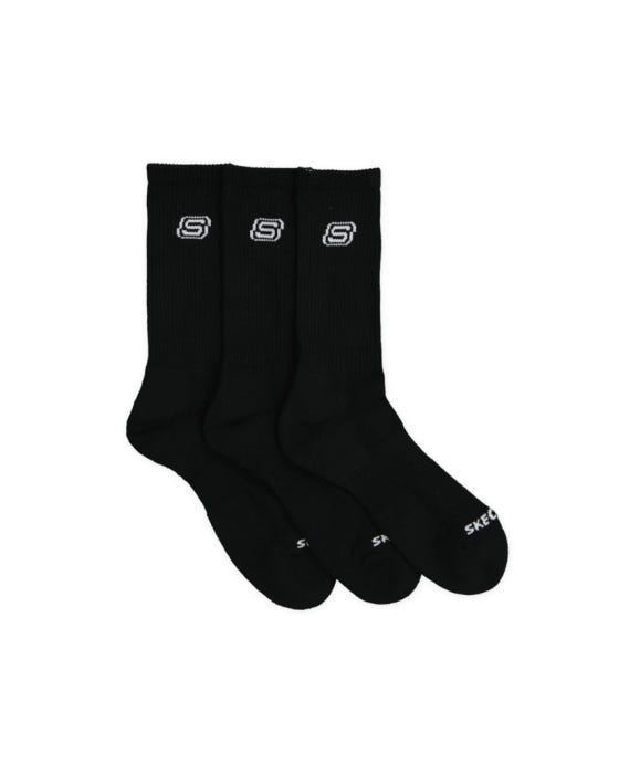 3pk Half Terry Quarter Crew Socks - BLACK slider