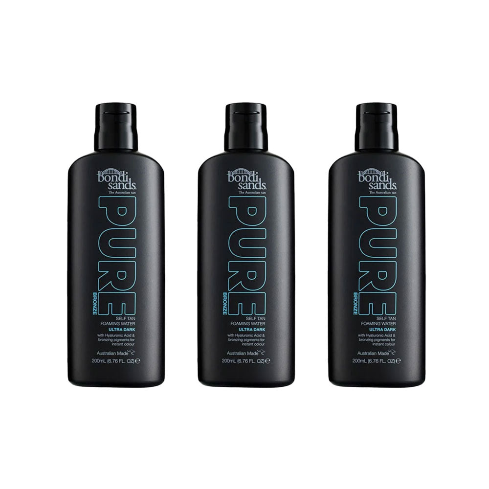 3x Bondi Sands Pure Bronze Ultra Dark Self Tan Foaming Water 200ml slider