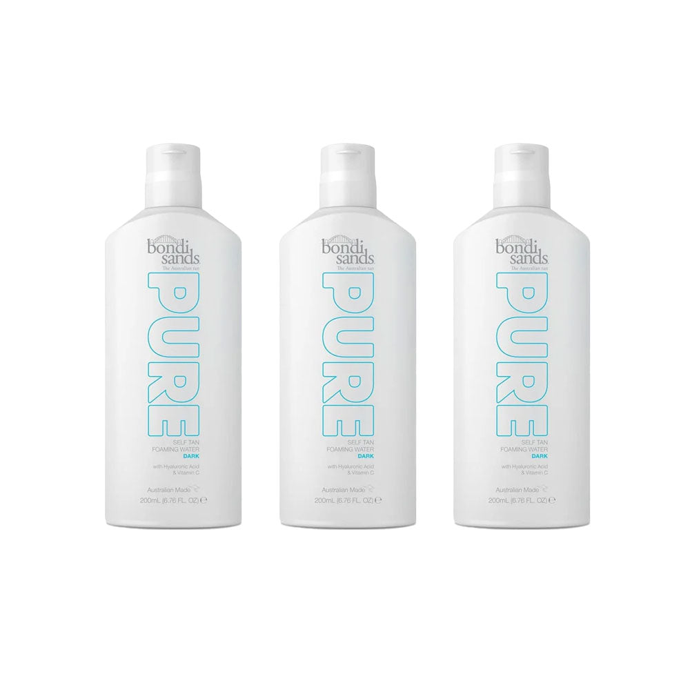 3x Bondi Sands Pure Self Tan Foaming Water Dark 200ml slider