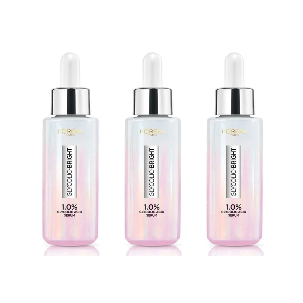 3x L'Oreal Glycolic Bright Instant Glowing Serum 30ml