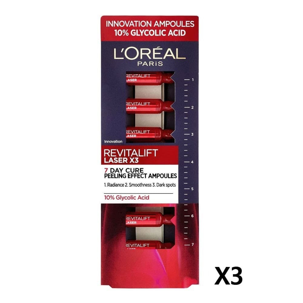 3x L'Oreal Revitalift Laser Renew Ampoules 7 Day Cure Peeling Effect slider