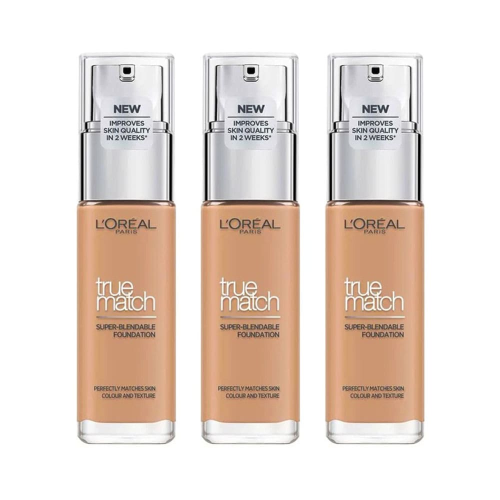 3x L'Oreal True Match Super Blendable Foundation 5D/5W Warm Undertone 30ml slider