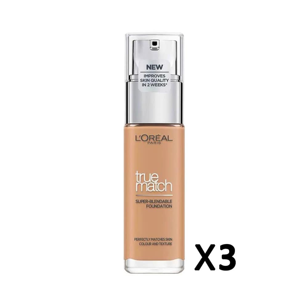 3x L'Oreal True Match Super Blendable Foundation 5D/5W Warm Undertone 30ml slider