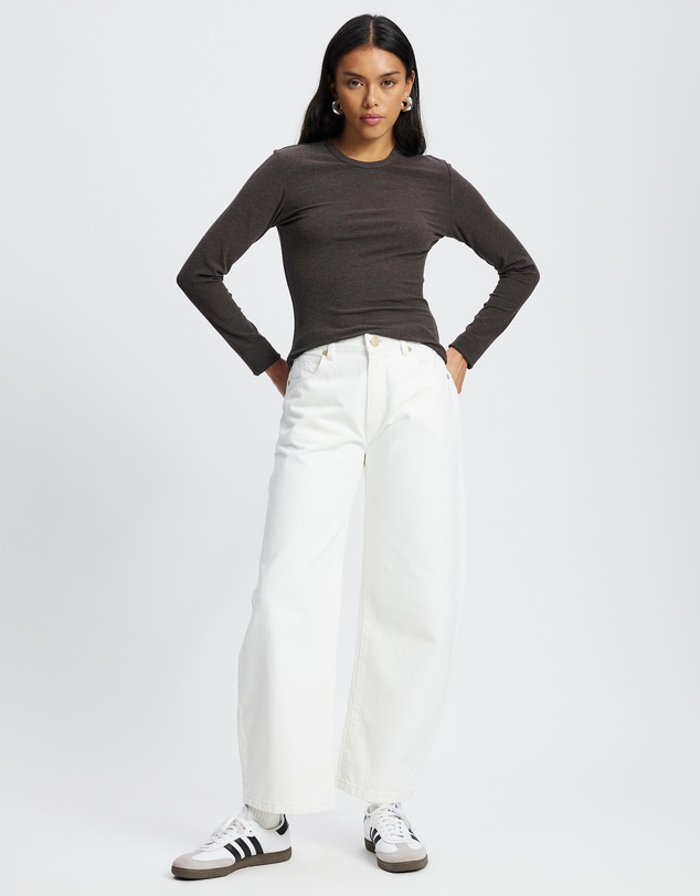 95 Barrel Crop Jeans - ICONIC EXCLUSIVE - White Gold