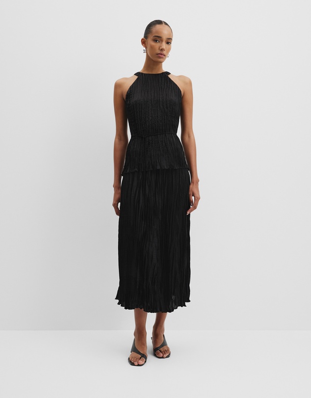 A-line Halter Top - Black