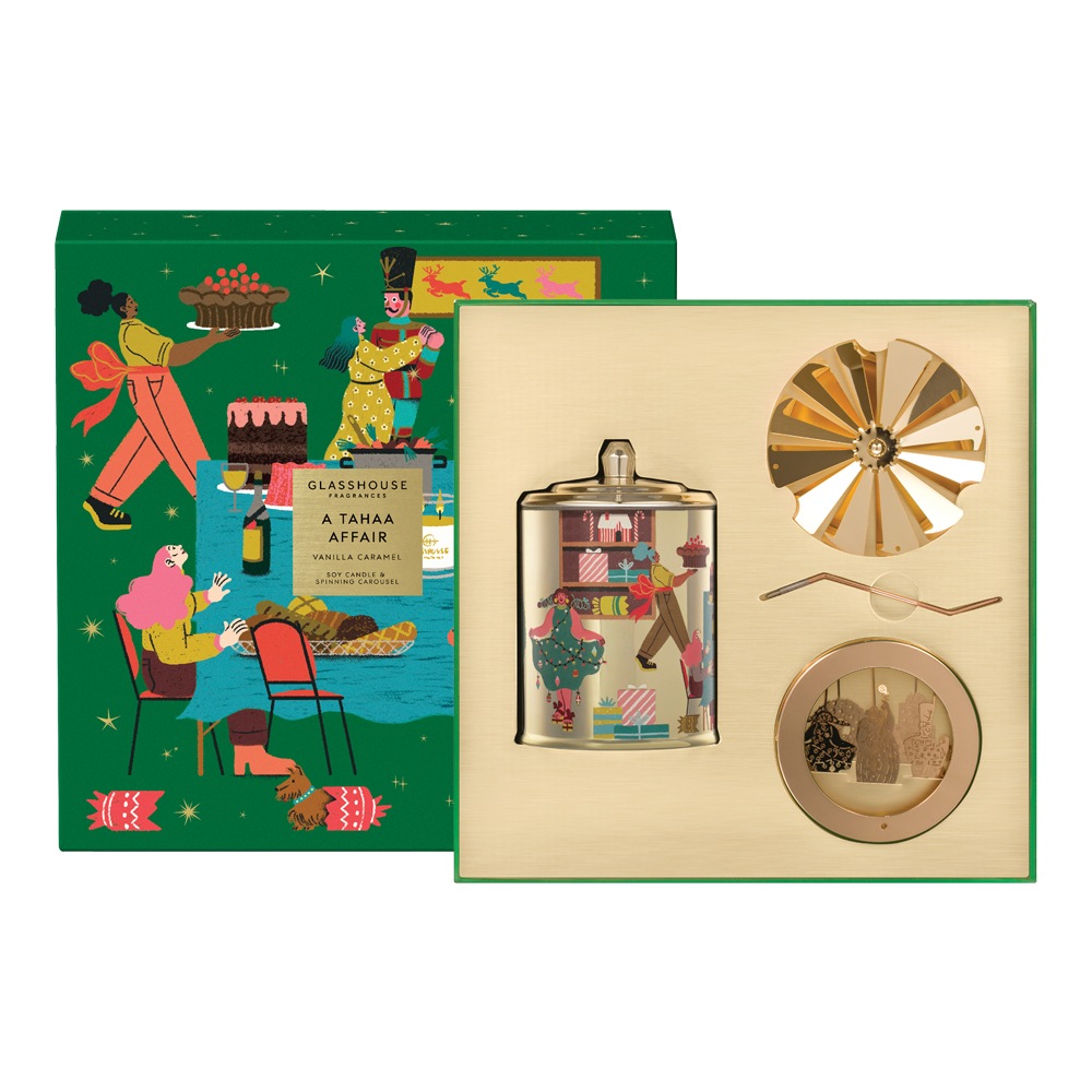 A Tahaa Affair Soy Candle & Spinning Carousel Gift Set slider