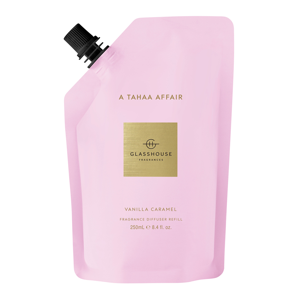 A Tahaa Affair Vanilla Caramel Fragrance Diffuser Refill Pouch slider