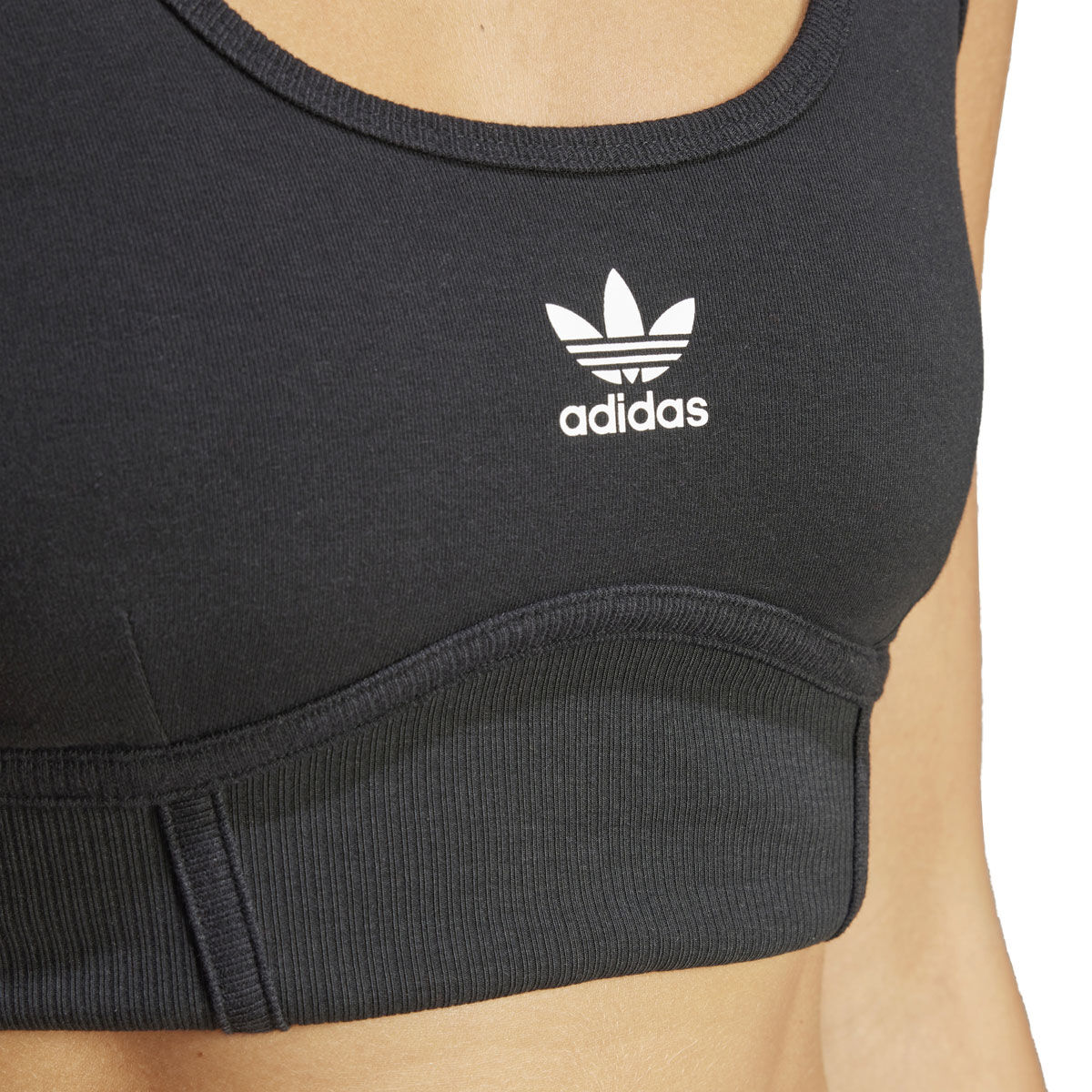 adidas Originals Womens Trefoil Sports Bra - Black slider