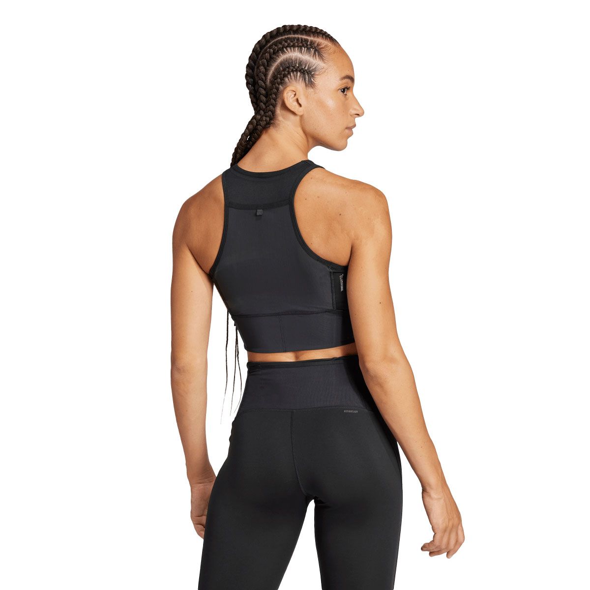 adidas Womens Adizero Crop Sports Bra - Black slider