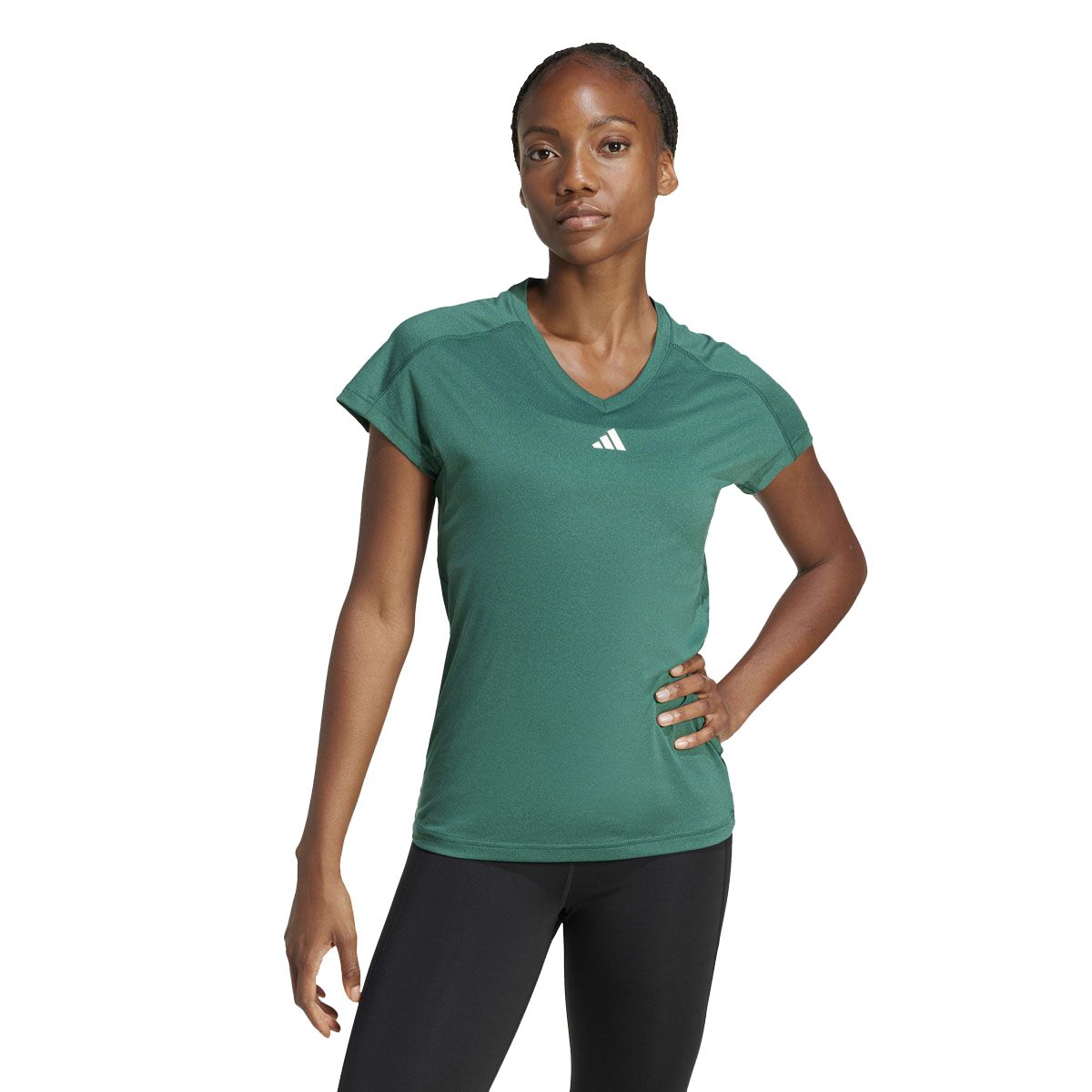 adidas Womens AEROREADY Essentials Training Tee - Green slider