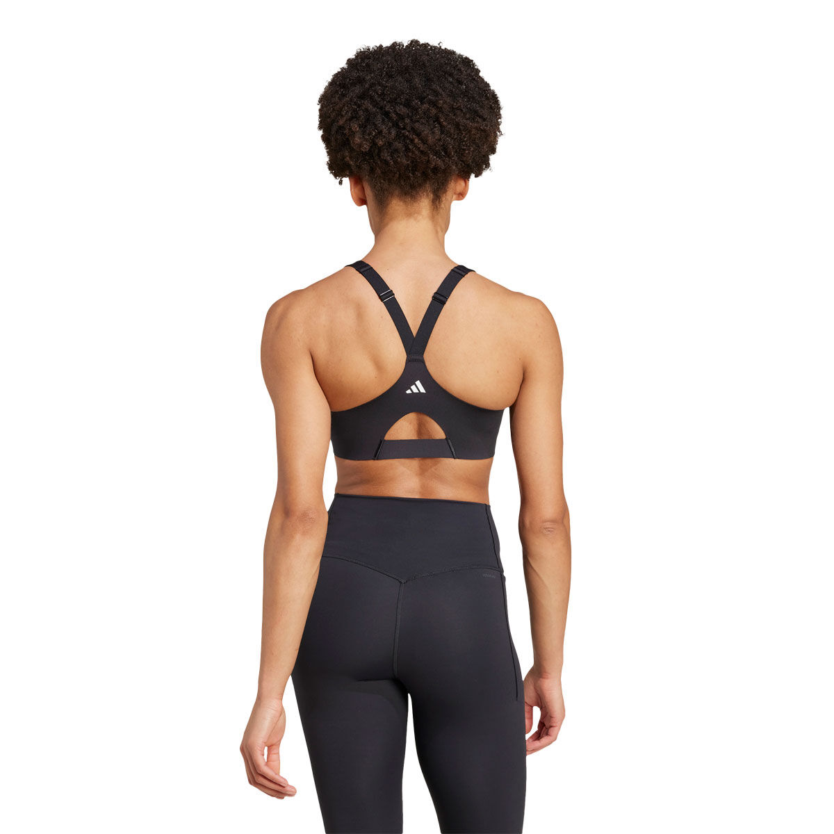 adidas Womens AEROREADY Impact Luxe High Support Zip Sports Bra - Black slider