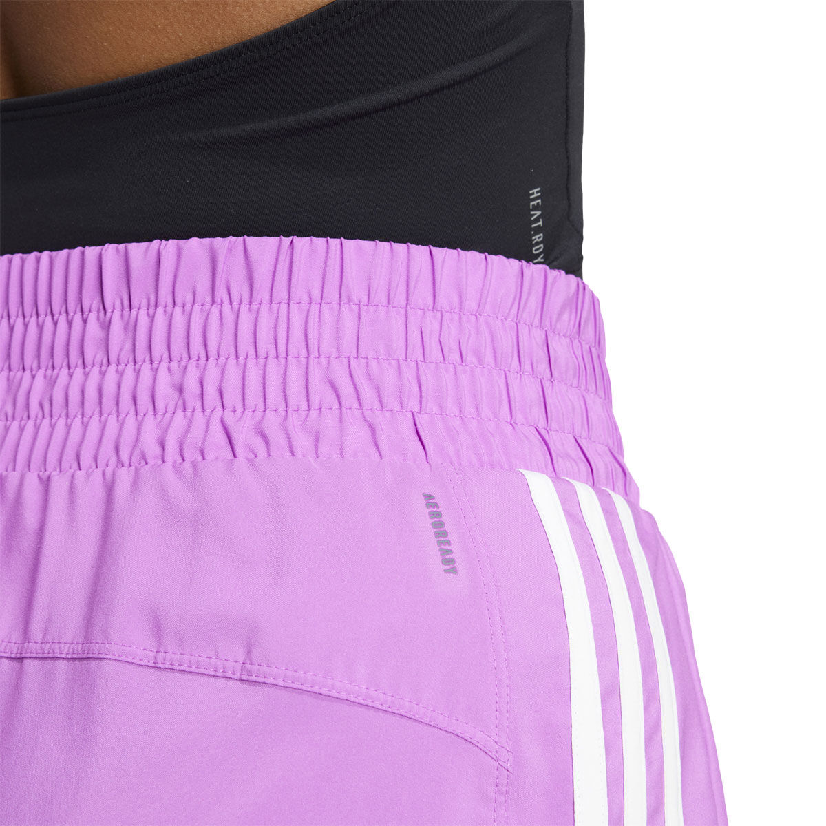 adidas Womens AEROREADY Pacer 3-Stripes Woven Training Shorts - Red slider