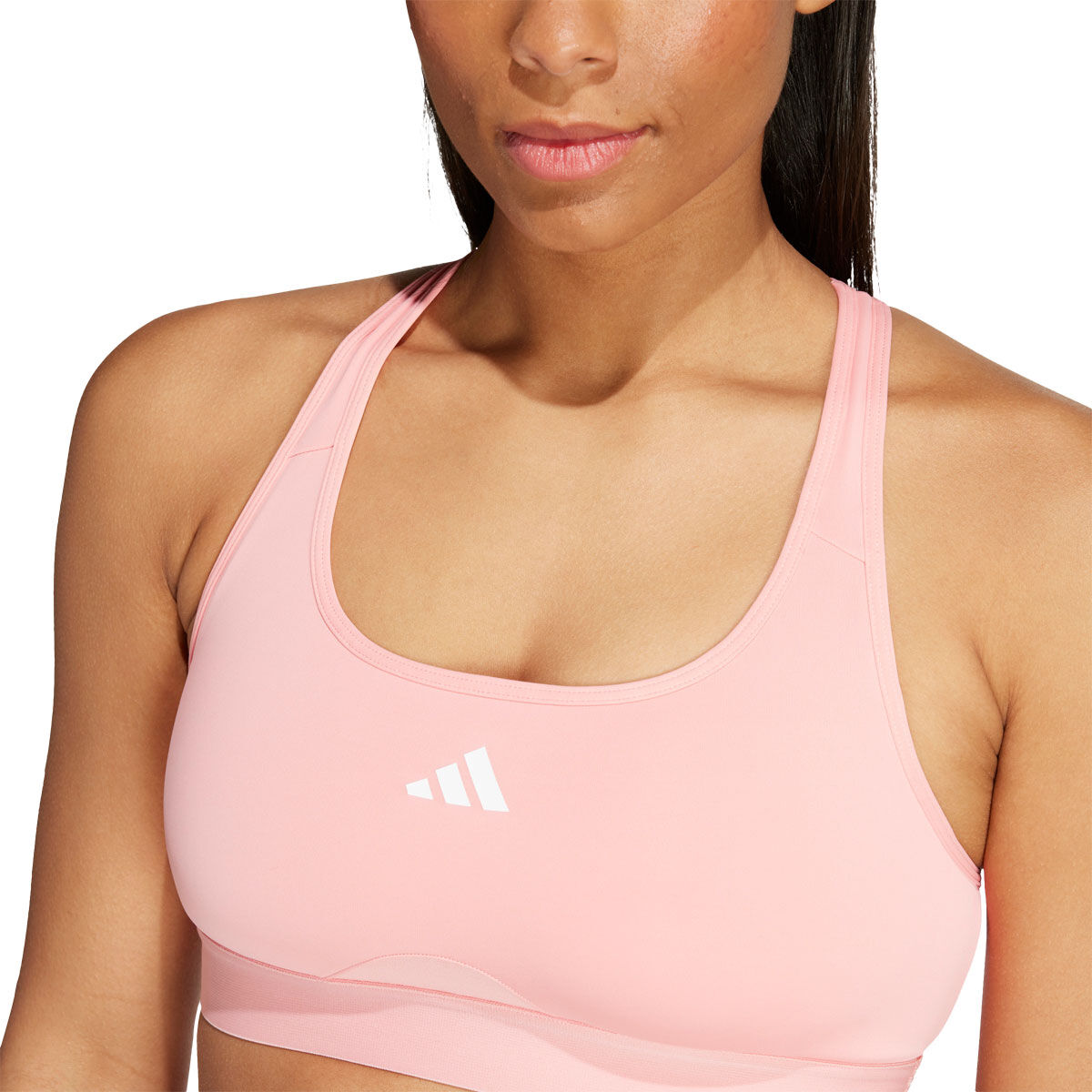 adidas Womens AEROREADY PowerReact Medium Support Training Sports Bra - White slider