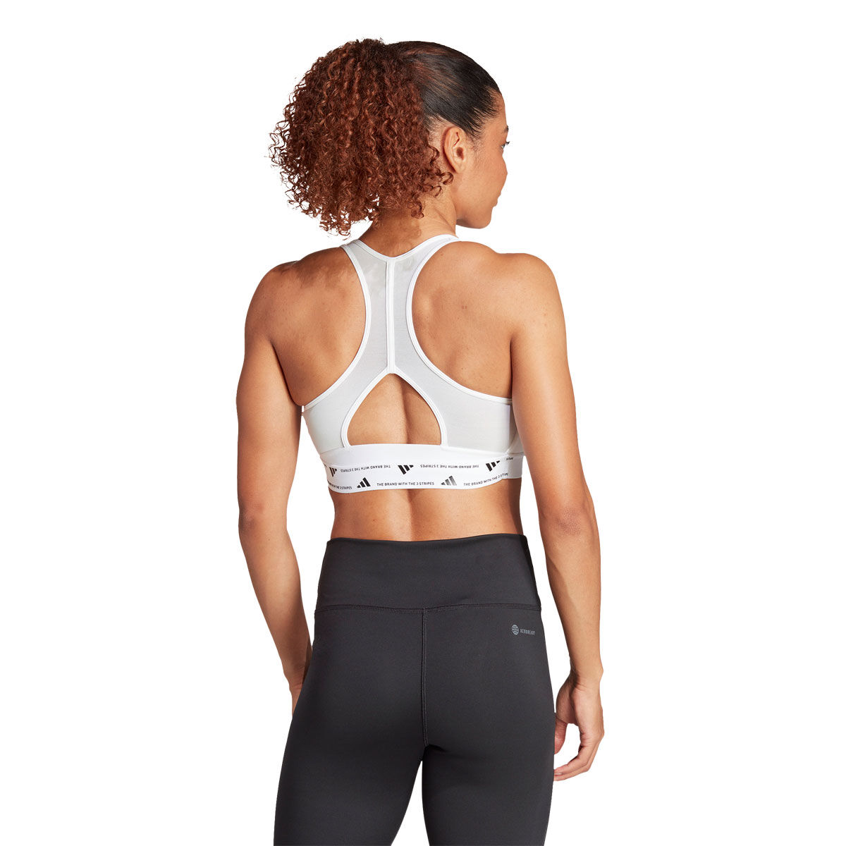 adidas Womens AEROREADY PowerReact Medium Support Training Sports Bra - White slider