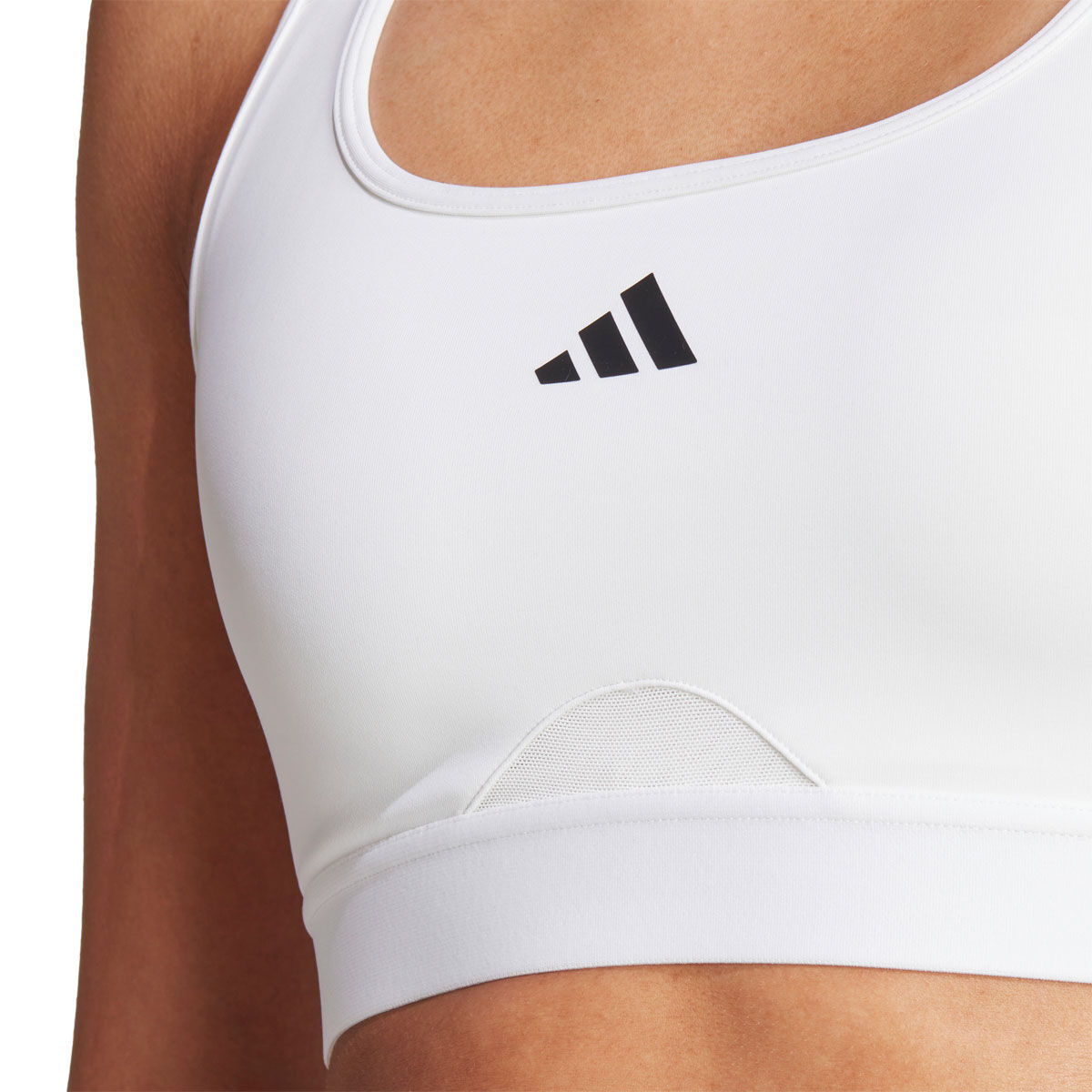 adidas Womens AEROREADY PowerReact Medium Support Training Sports Bra - White slider