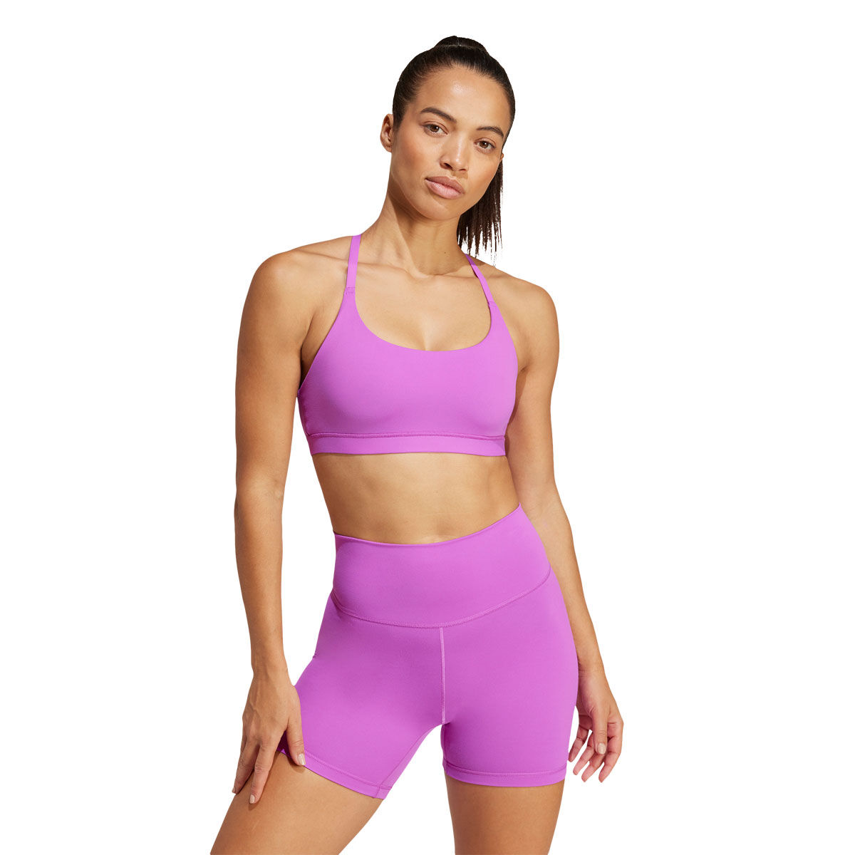 adidas Womens All Me Light Support Sports Bra - Purple slider