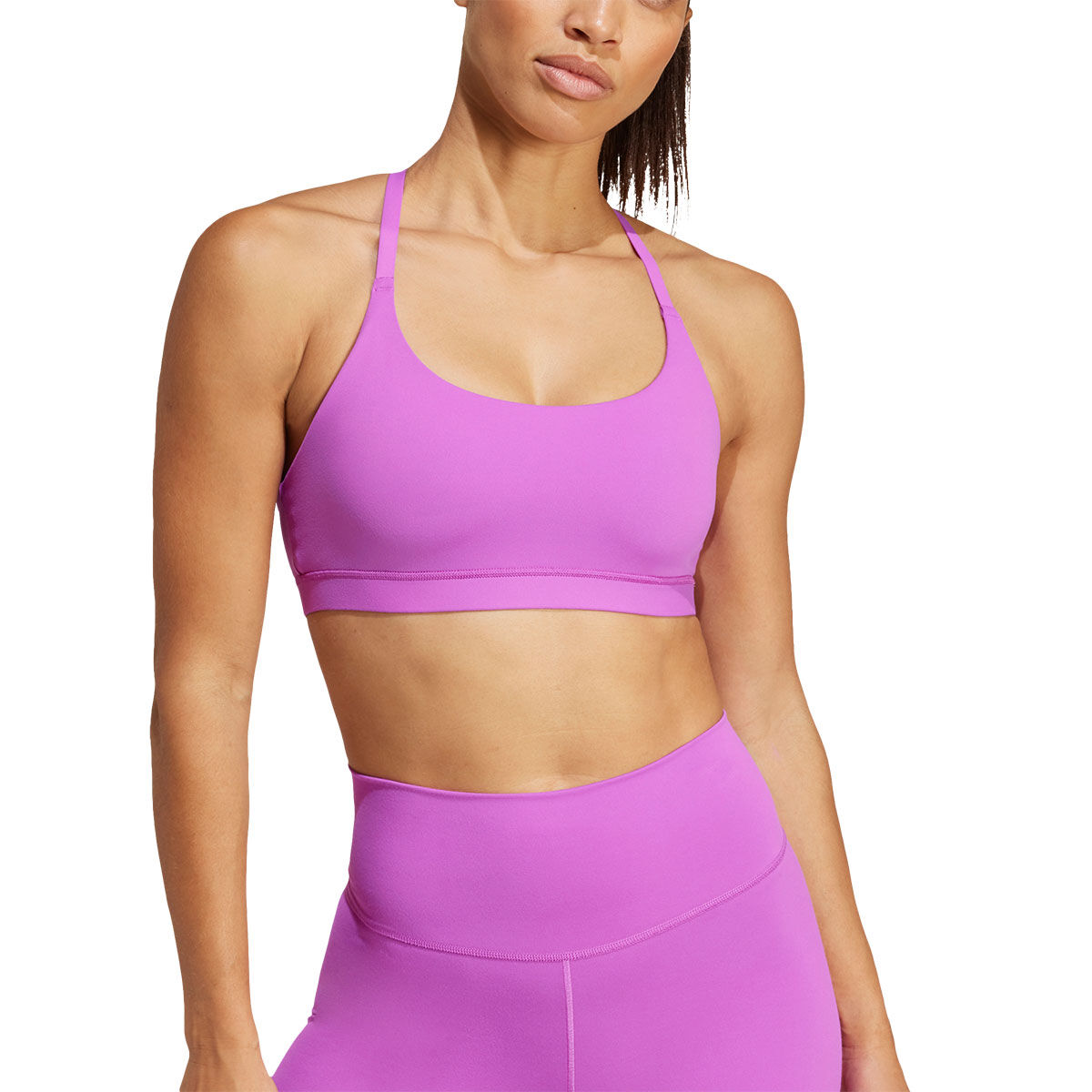 adidas Womens All Me Light Support Sports Bra - Purple slider