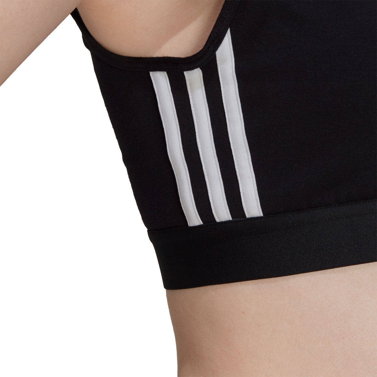 adidas Womens Essentials 3-Stripes Crop Top - Black slider