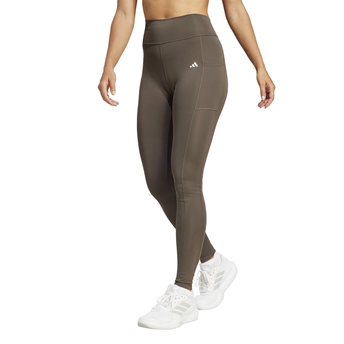 adidas Womens Optime High Rise Full Length Tights - Purple slider