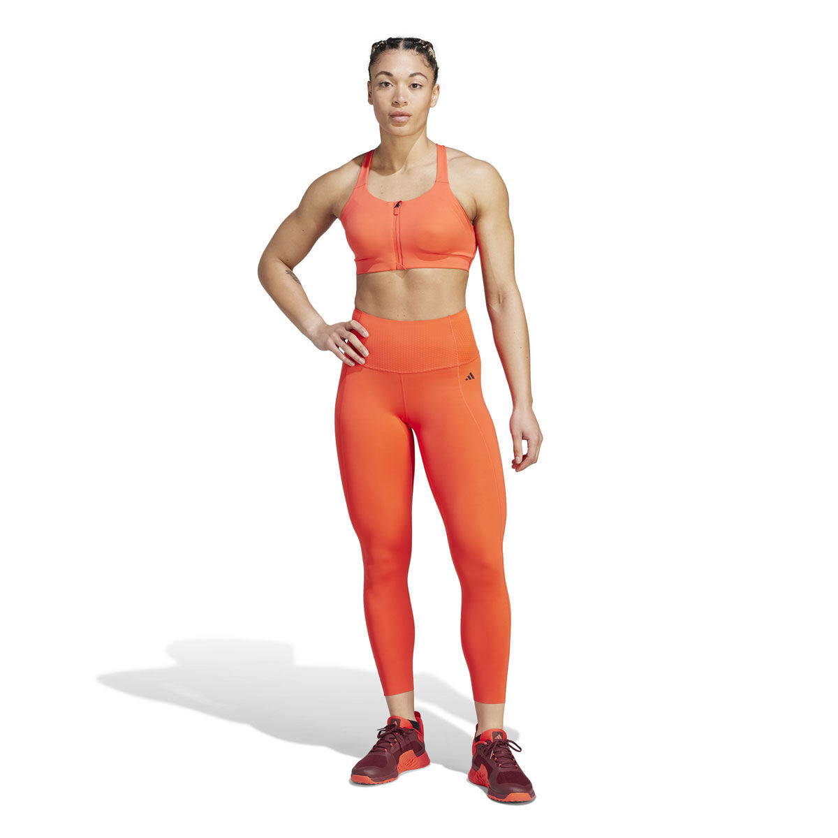 adidas Womens Optime Power 7/8 Tights - Red slider