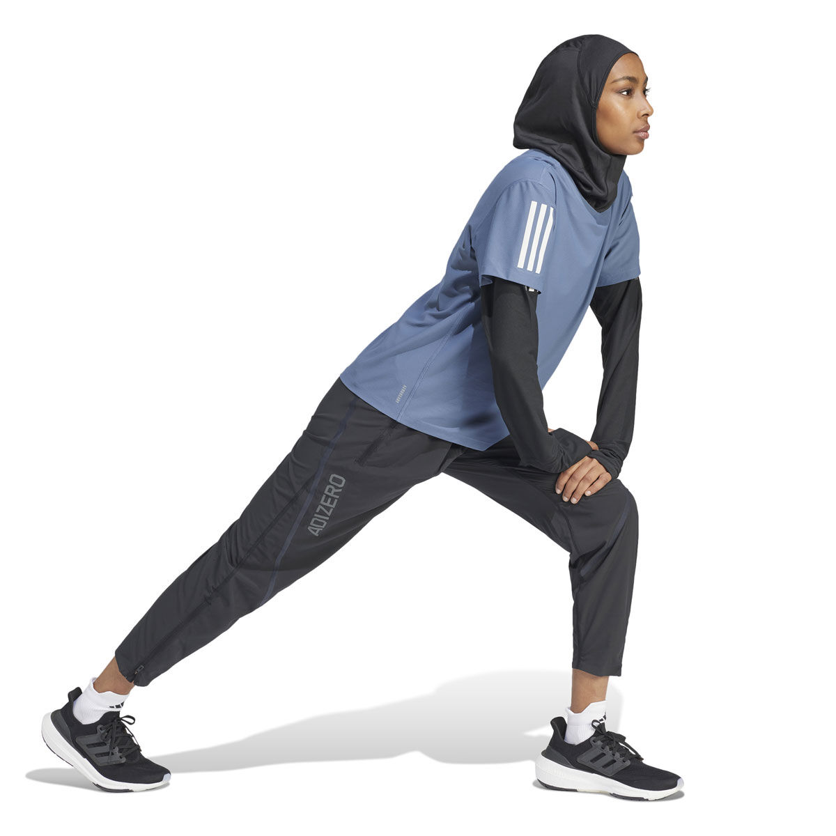 adidas Womens Own The Run AEROREADY Running Tee - Blue slider