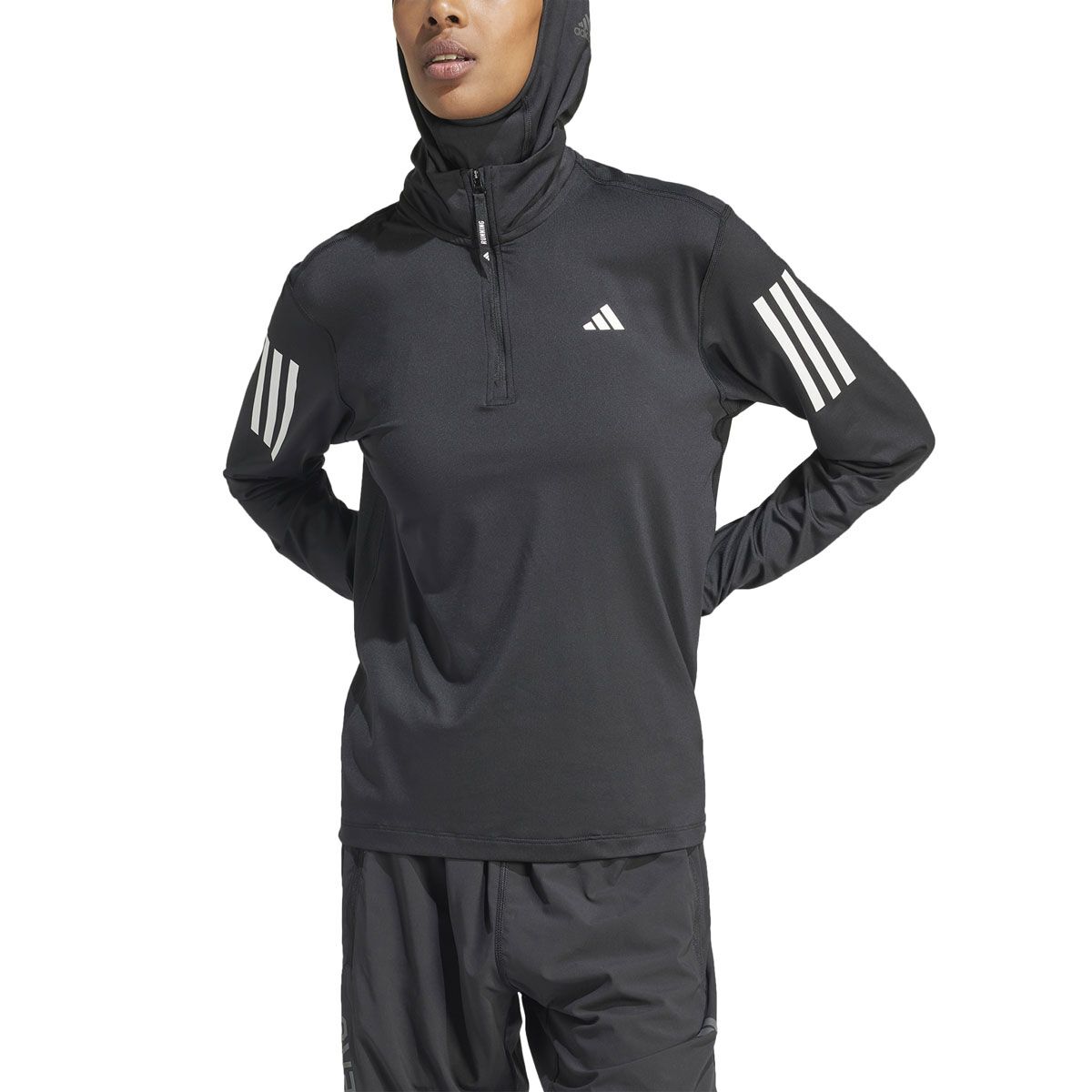 adidas Womens Own the Run Half Zip Running Top - Black slider