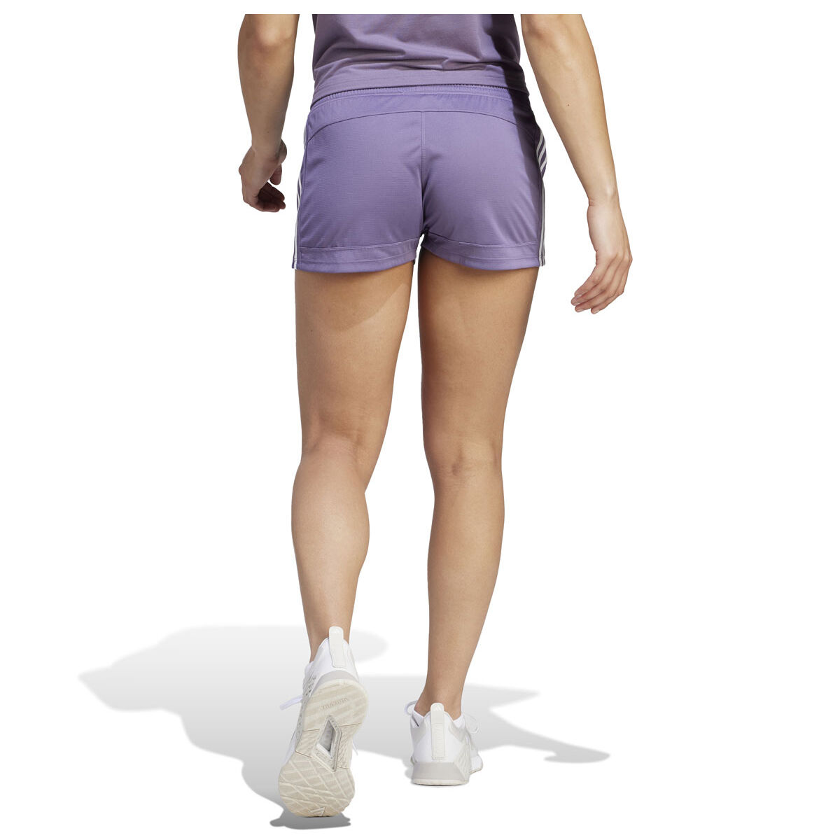 adidas Womens Pacer 3-Stripes Knit Shorts - Purple slider