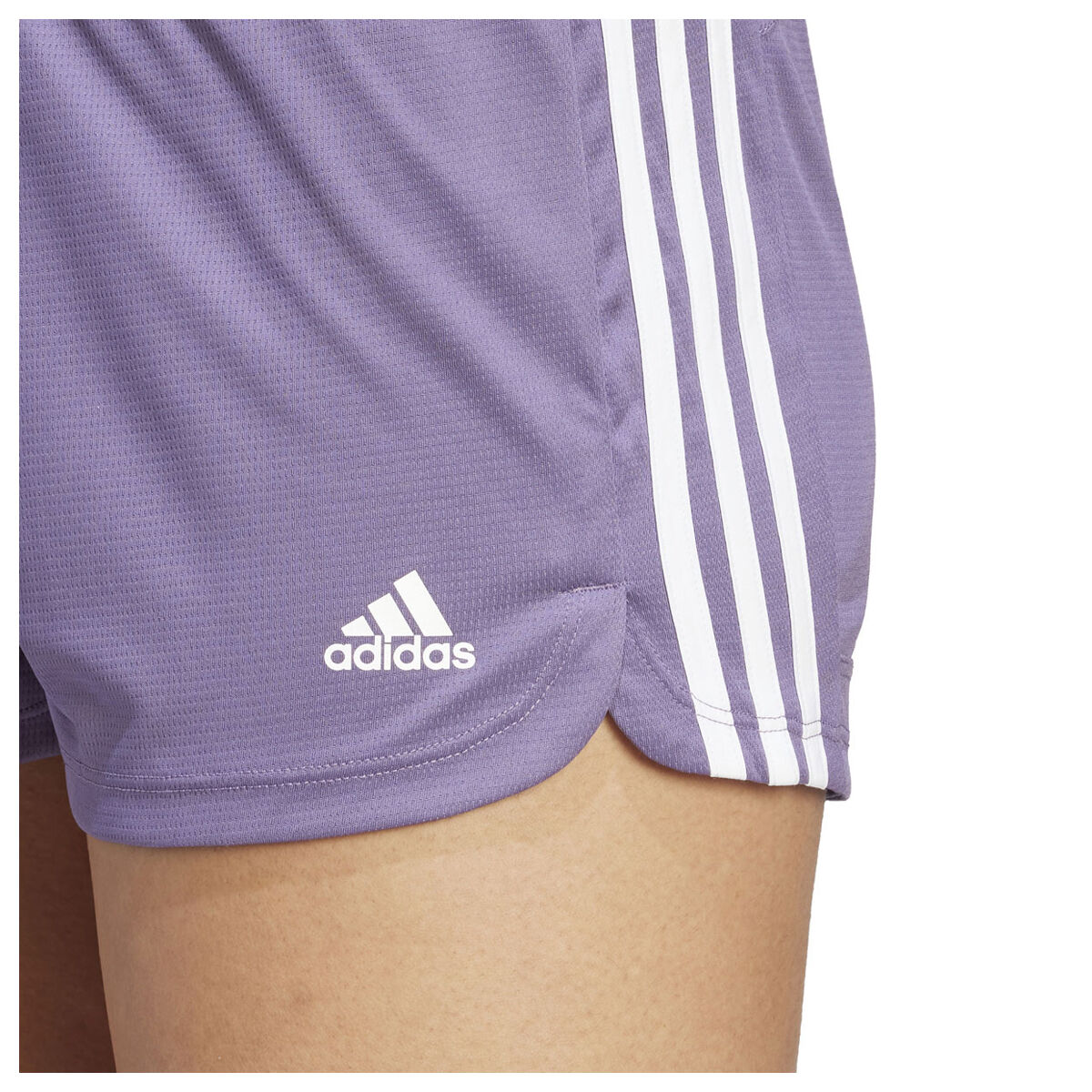 adidas Womens Pacer 3-Stripes Knit Shorts - Purple slider