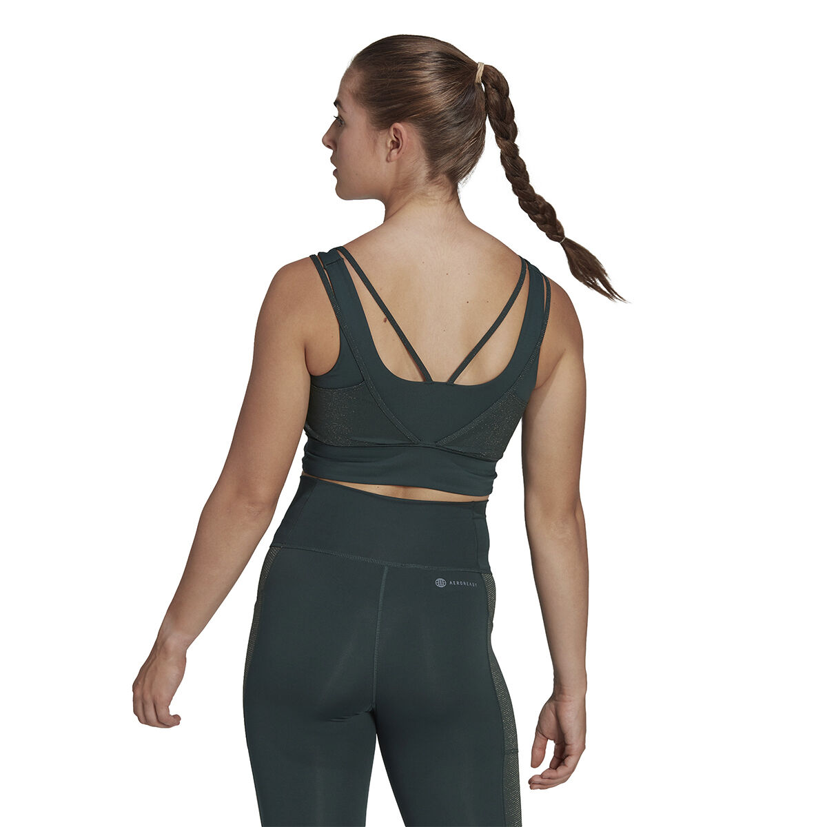 adidas Womens Powerimpact Training Medium Support Sports Bra Green XL A-C - Green slider