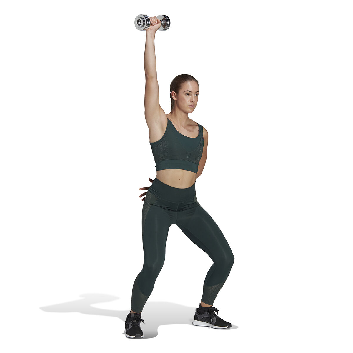 adidas Womens Powerimpact Training Medium Support Sports Bra Green XL A-C - Green slider