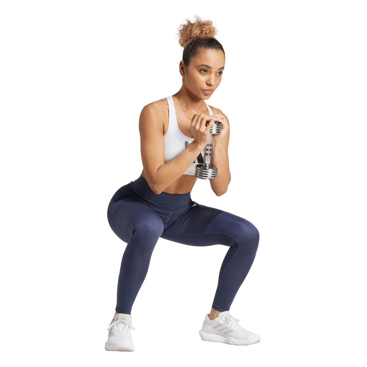 adidas Womens PowerReact Graphic Sports Bra - White slider