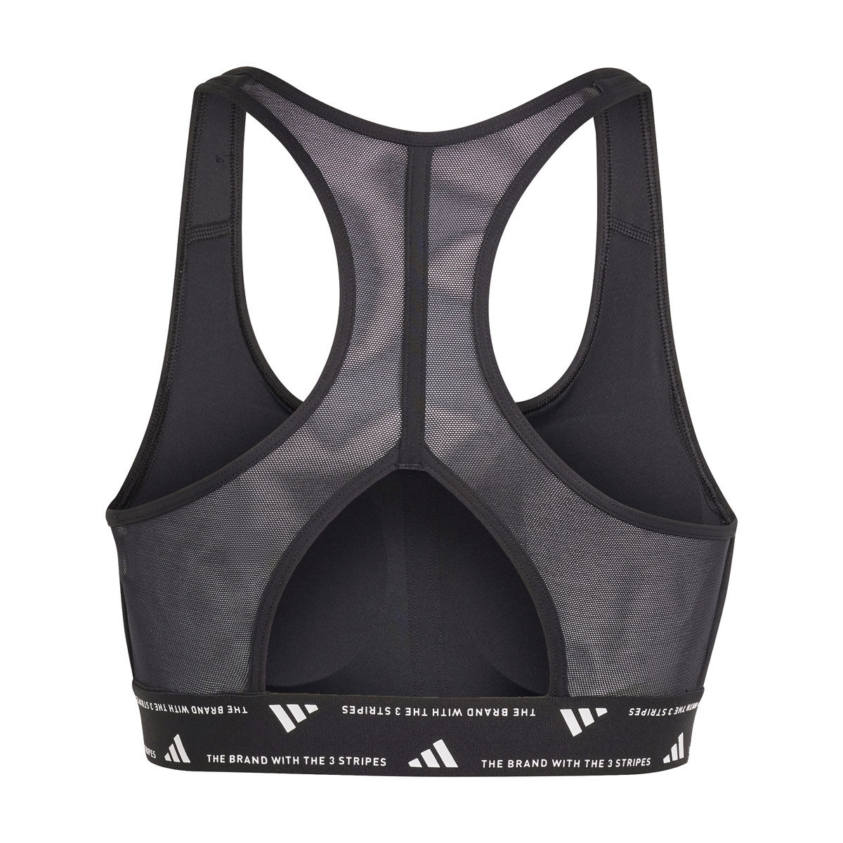 adidas Womens Powerreact Medium Support 3-Stripes Sports Bra - Black slider