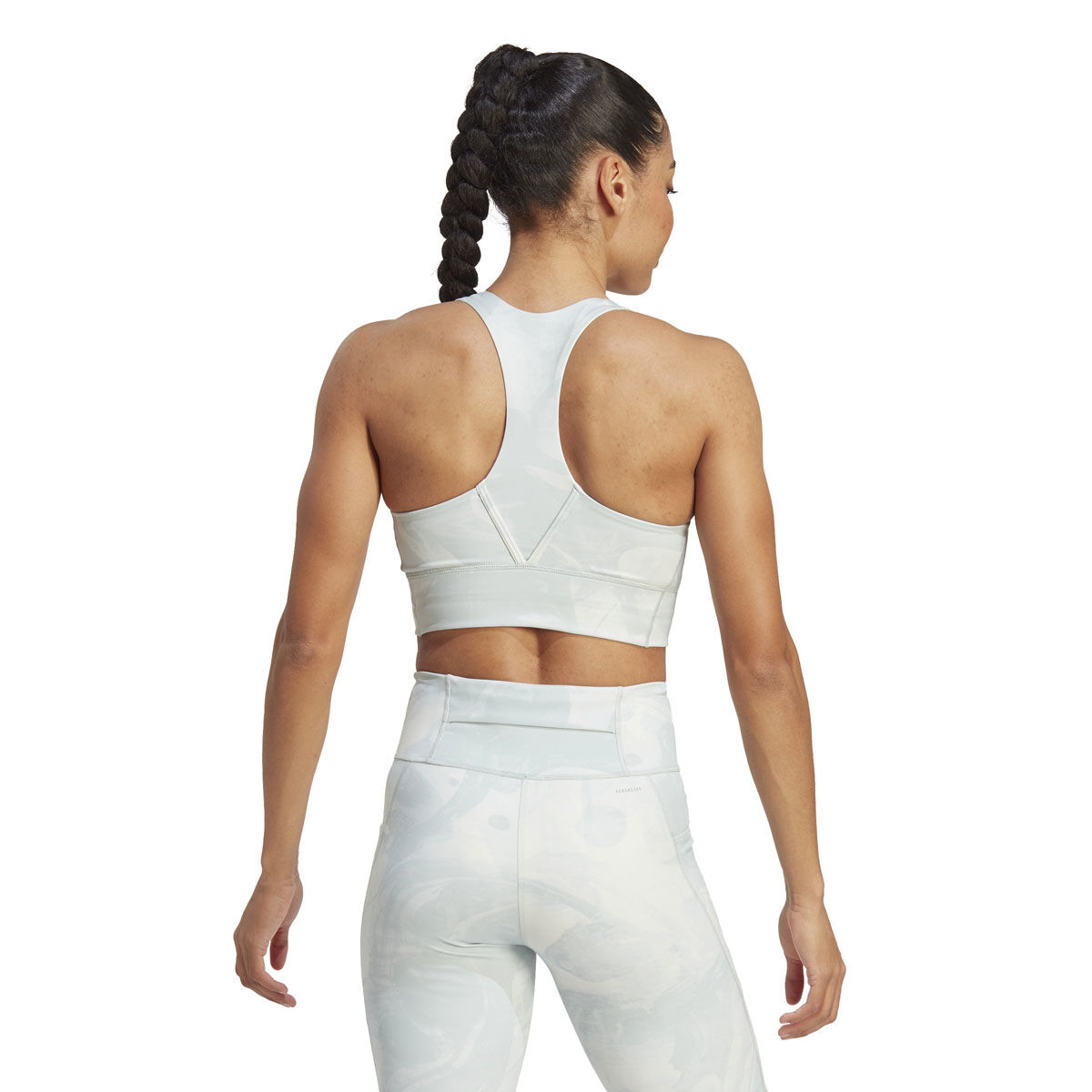 adidas Womens Run Medium Support Pocket Sports Bra White XS D-DD - White slider