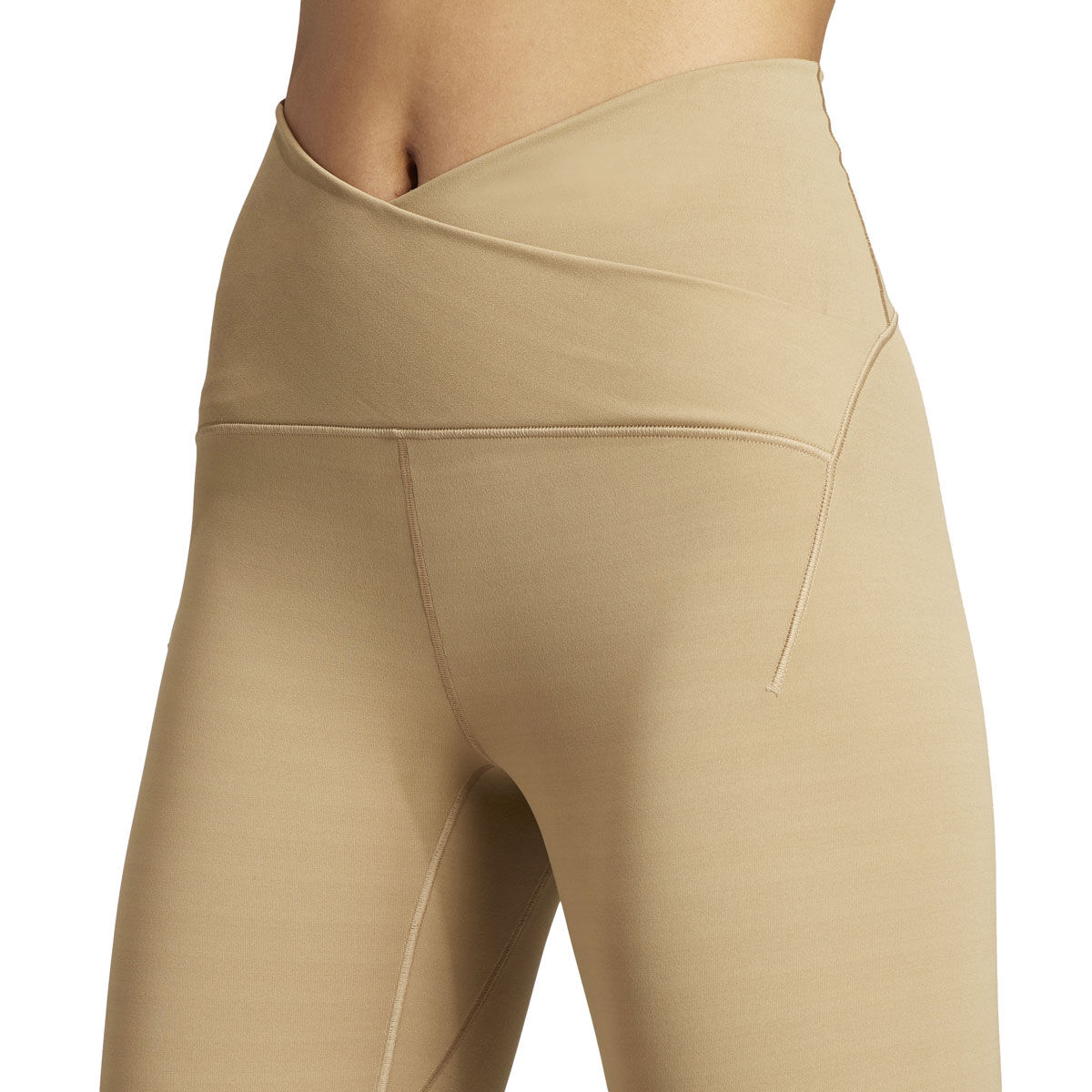 adidas Womens Yoga Studio Luxe Crossover Waistband 7/8 Tights - Beige slider