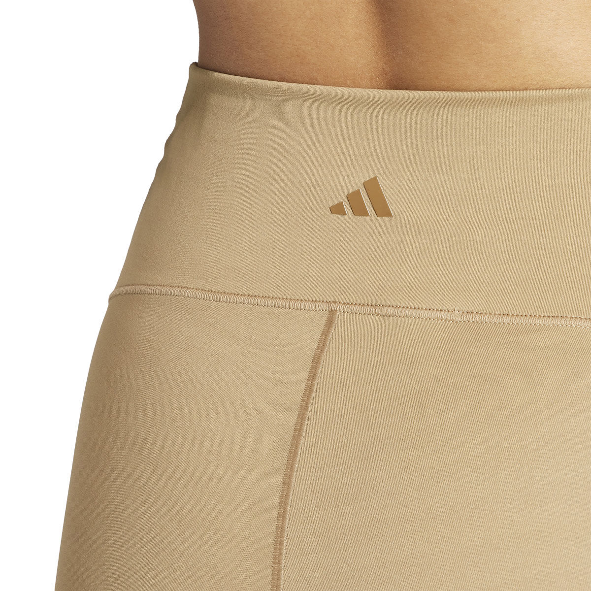 adidas Womens Yoga Studio Luxe Crossover Waistband 7/8 Tights - Beige slider