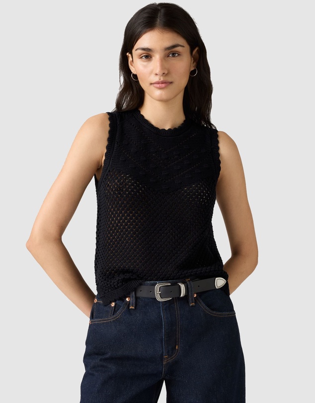 Adrienne Crochet Tank - Anthracite Night