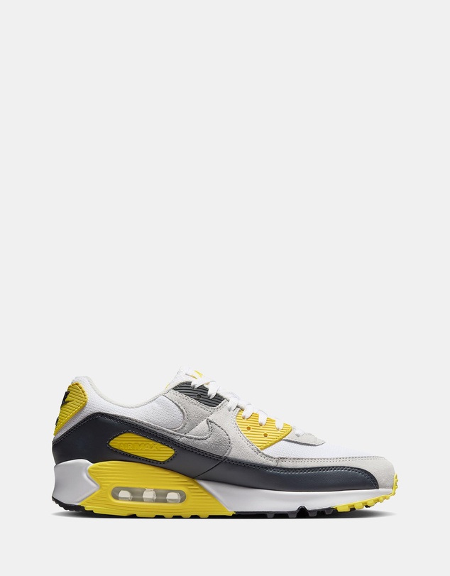 Air Max 90 - Men's - White, Light Smoke Grey & Lightening