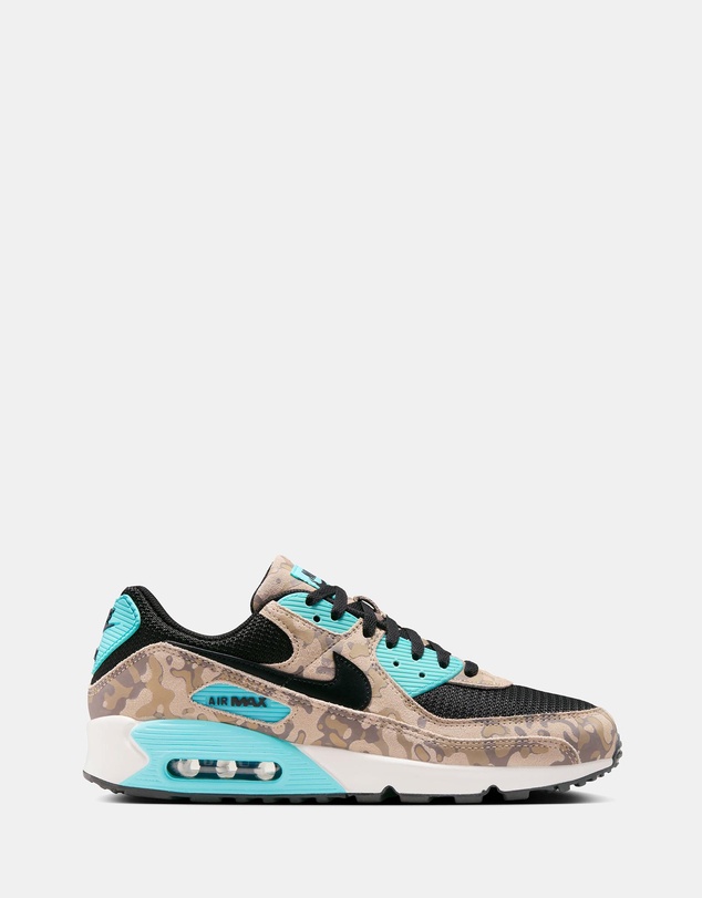 Air Max 90 PRM - Men's - Sanddrift, Black, Aurora Green & Khaki