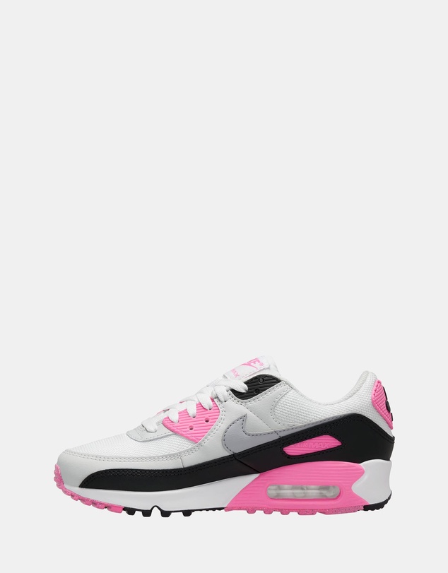 Air Max 90 - Women's - White, Wolf Grey, Pink Glow & Black
