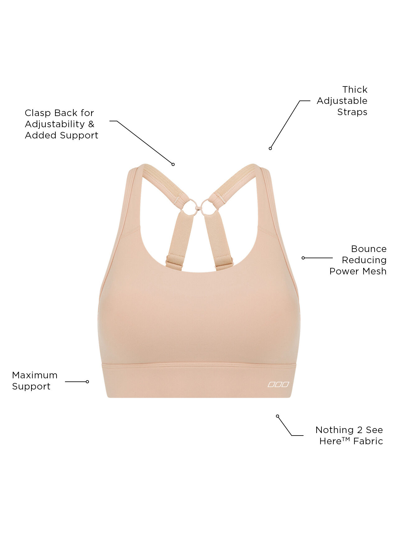 Amy Maximum Support Sports Bra - Almond slider